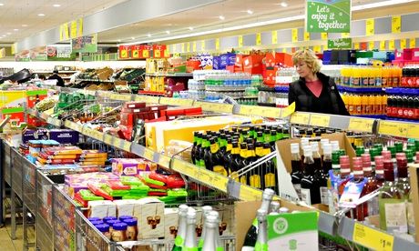 Interior of Aldi supermarket in London