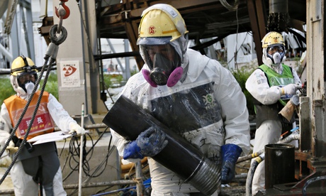 Workers constructing the Fukushima ice wall