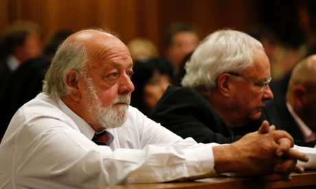 Reeva Steenkamp's father Barry before court proceedings this morning.