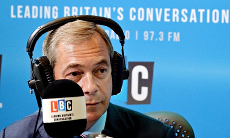 Nigel Farage on his LBC phone-in show