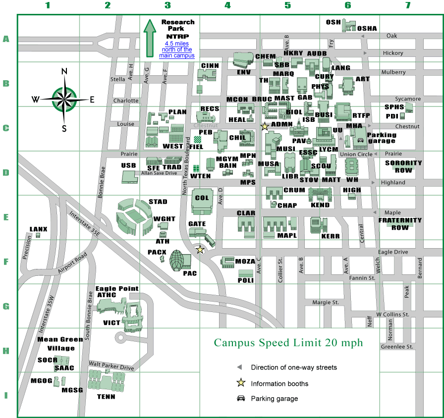 University of North Texas Campus Map