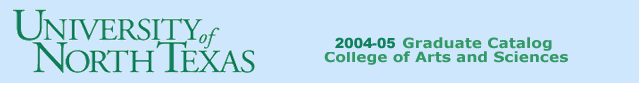 2003-04 Graduate Catalog College of Arts and Sciences
