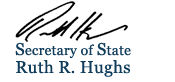 Texas Secretary of State Ruth R. Hughs portrait and signature