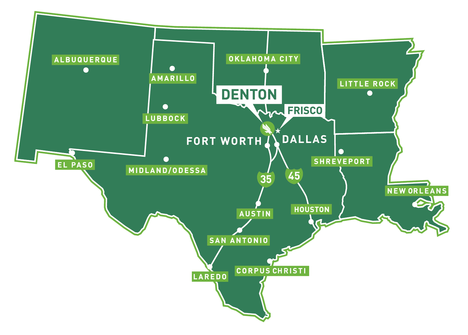 5 state regional map