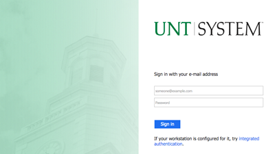 Image of portal page to access UNT official mail called EagleConnect.