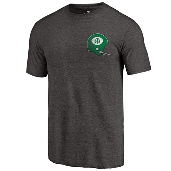 Men's Fanatics Branded Black North Texas Mean Green College Vault Left Chest Distressed Tri-Blend T-Shirt