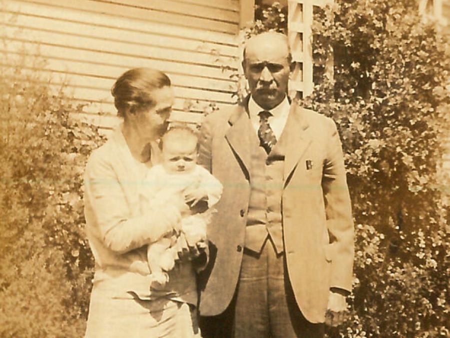 <p>Wallace N. and Lula Masters with granddaughter Katy</p>
