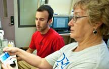 Sharon Wood, an aquatics science teacher at Marcus High School in Flower Mound, and Blaine Chamberlain, a biology teacher at Newman Smith High School in Carrollton, work on developing an aquaponics system.