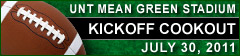 Visit the UNT Mean Green Stadium for a preseason kickoff cookout July 30