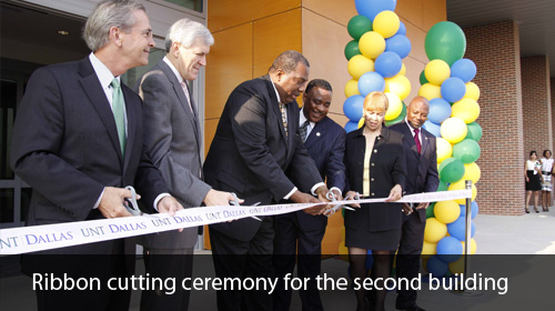 Ribbon cutting ceremony for the second building