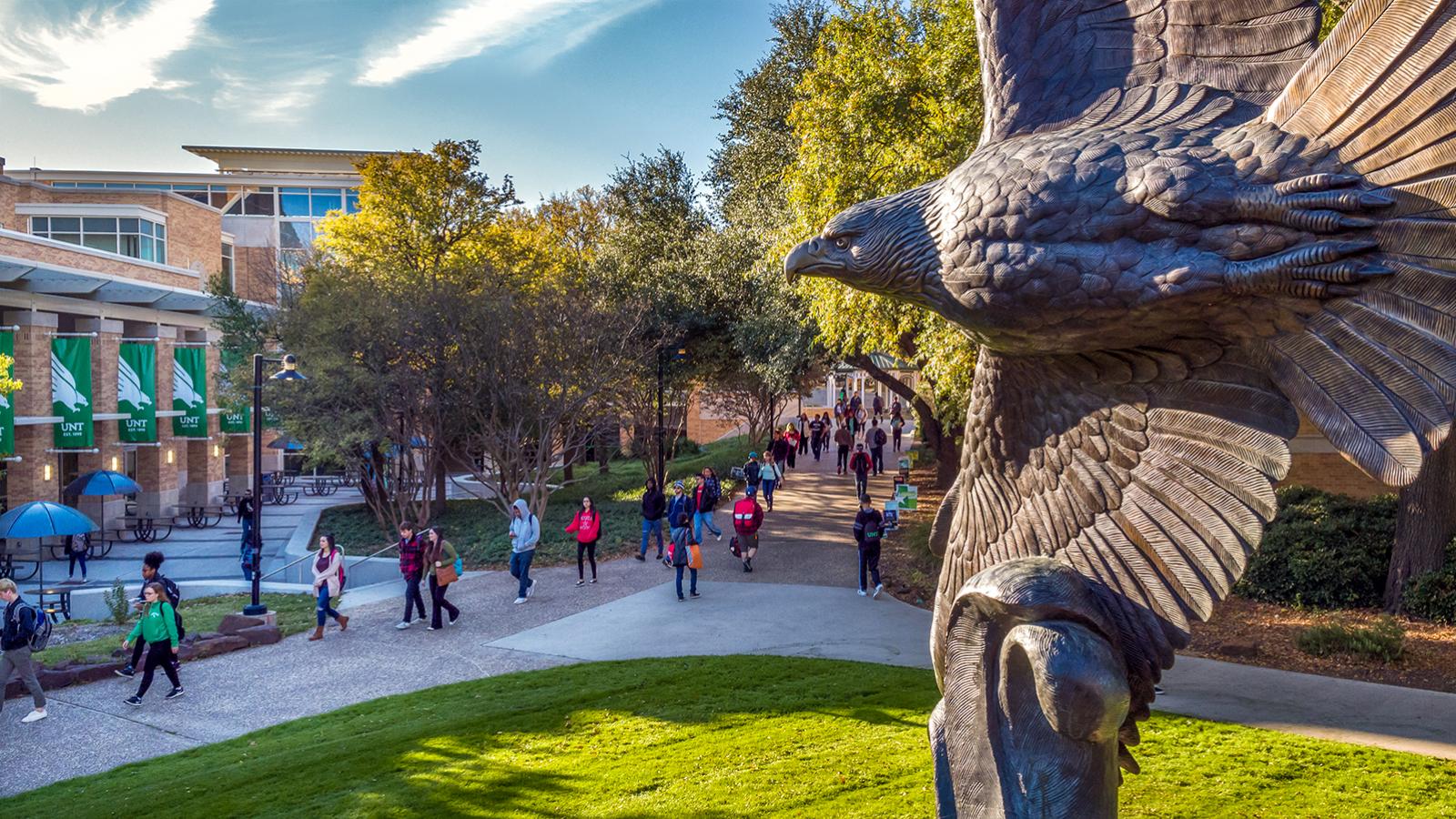 University of North Texas Eagle statue