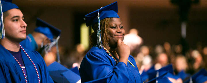 Photo of graduates during fall 2017 graduation ceremony