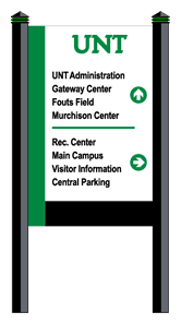 exterior directional sign