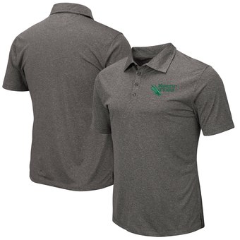 Men's Colosseum Gray North Texas Mean Green Adventurer Microstripe Polo