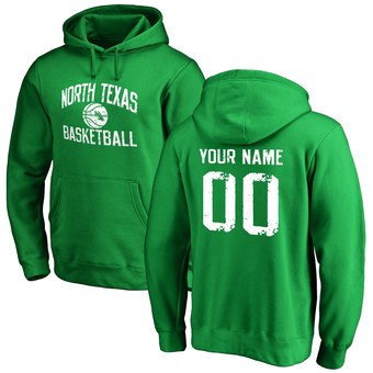 Green North Texas Mean Green Distressed Basketball Pullover Hoodie