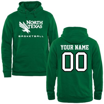 Men's Kelly Green North Texas Mean Green Personalized Basketball Pullover Hoodie