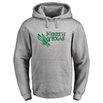 Men's Ash North Texas Mean Green Classic Primary Logo Pullover Hoodie
