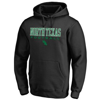 Men's Fanatics Branded Black North Texas Mean Green True Sport Football Pullover Hoodie