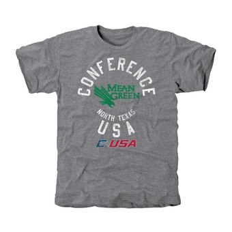 North Texas Mean Green Conference Stamp Tri-Blend T-Shirt - Ash