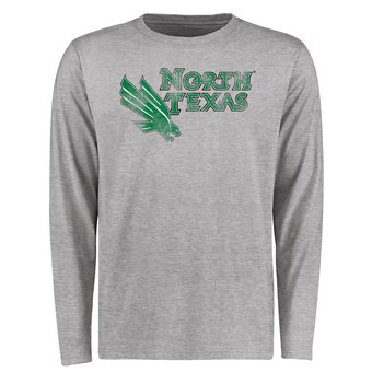 Men's Ash North Texas Mean Green Big & Tall Classic Primary Long Sleeve T-Shirt