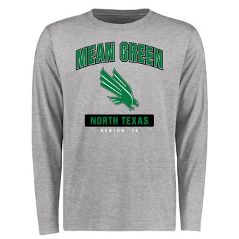 Men's Ash North Texas Mean Green Big & Tall Campus Icon Long Sleeve T-Shirt