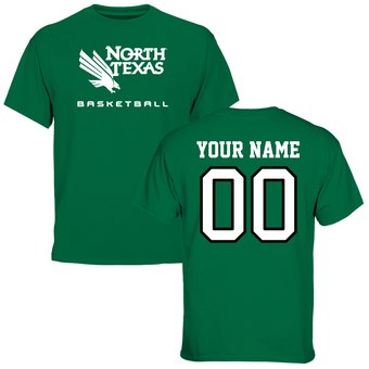Men's Kelly Green North Texas Mean Green Personalized Basketball T-Shirt