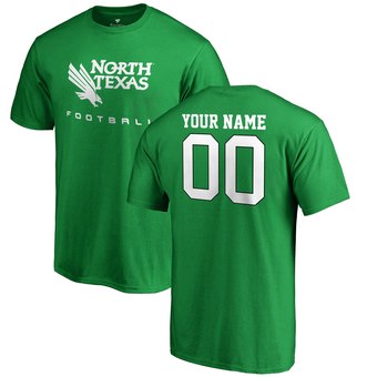 Men's Kelly Green North Texas Mean Green Personalized Football T-Shirt