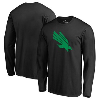 Men's Fanatics Branded Black North Texas Mean Green Primary Logo Long Sleeve T-Shirt