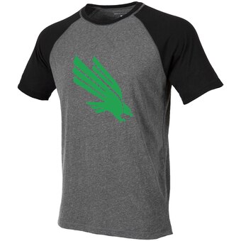 Men's Charcoal North Texas Mean Green Raglan T-Shirt