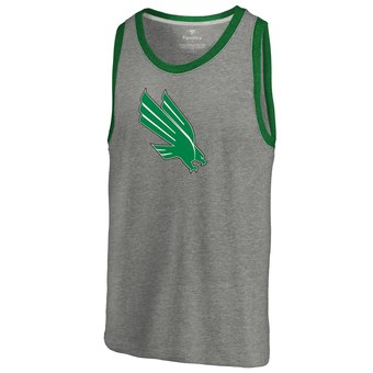 Men's Fanatics Branded Heathered Gray North Texas Mean Green Primary Logo Tri-Blend Tank Top