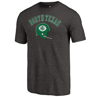 Men's Fanatics Branded Black North Texas Mean Green Vault Arch Over Logo Tri-Blend T-Shirt