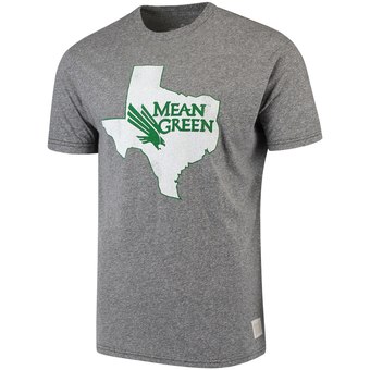 Men's Original Retro Brand Heathered Gray North Texas Mean Green Tri-Blend T-Shirt
