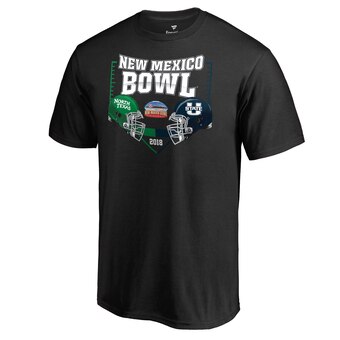 Men's Fanatics Branded Black North Texas Mean Green vs. Utah State Aggies 2018 New Mexico Bowl Matchup T-Shirt