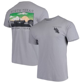 North Texas Mean Green Comfort Colors Campus Scenery T-Shirt - Gray