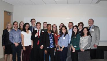 students at alumni and intern banquet