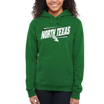 Women's Kelly Green North Texas Mean Green Double Bar Pullover Hoodie