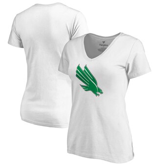 Women's Fanatics Branded White North Texas Mean Green Plus Sizes Primary Team Logo T-Shirt