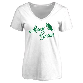 Women's White North Texas Mean Green Dora T-Shirt