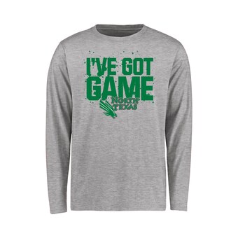 Youth Ash North Texas Mean Green Got Game Long Sleeve T-Shirt