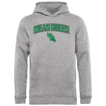 Youth Ash North Texas Mean Green Proud Mascot Pullover Hoodie -