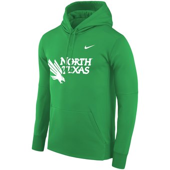 Men's Nike Kelly Green North Texas Mean Green Logo Therma Performance Hoodie