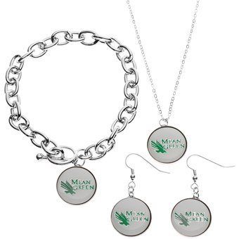 Women's North Texas Mean Green 3-Piece Deluxe Jewelry Set