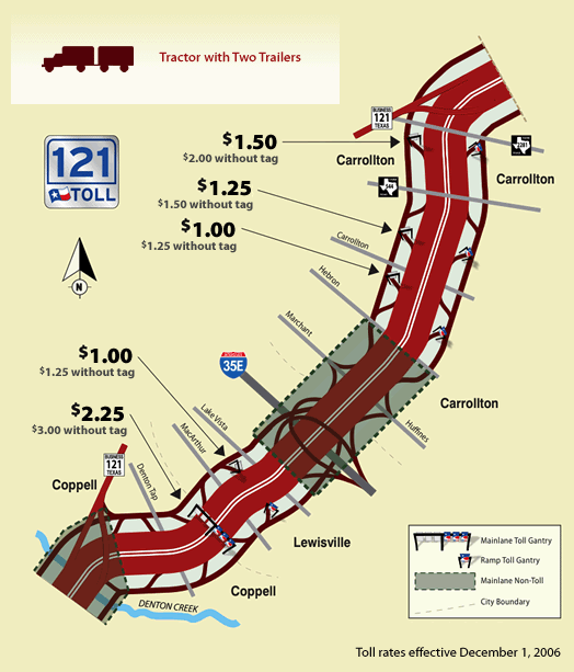 Rates Map - Tractor with Two Trailers