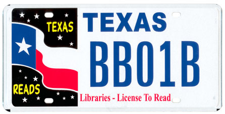 Texas Reads license plate