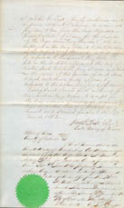 Claim of John Tod for services of Perry Marshal, 1852