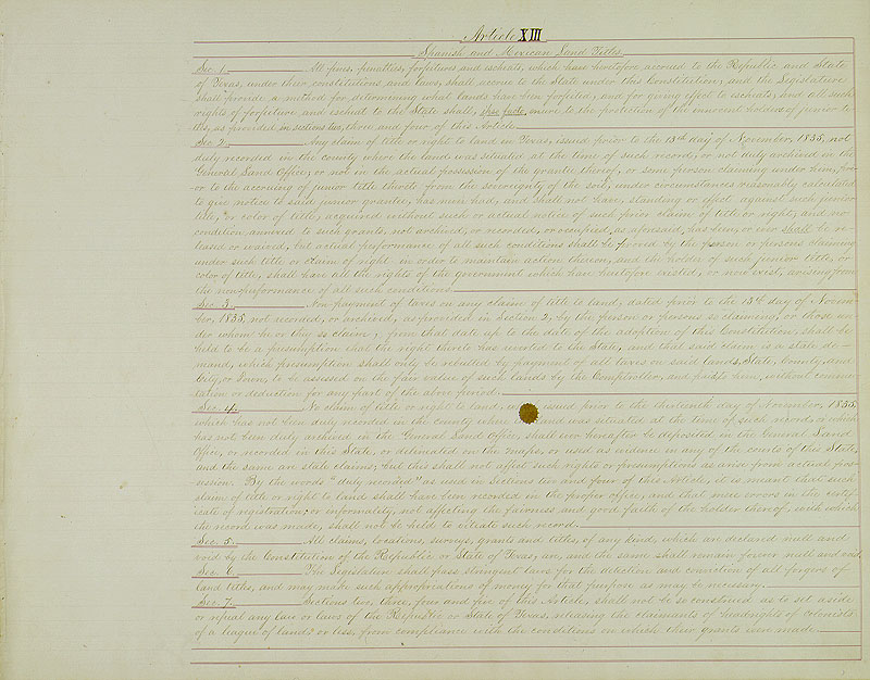 Texas Constitution of 1876