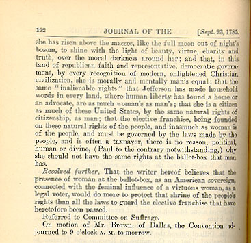 1875 resolution for women's suffrage