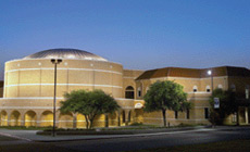 Mayborn Planetarium & Space Theater, night photograph