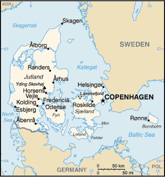 Denmark, Greenland and the Faeroe Islands map