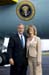 President George W. Bush met Cathy Scheppke upon arrival in Boca Raton, Florida, on Monday, October 18, 2004.  Scheppke is an active volunteer with the American Red Cross.